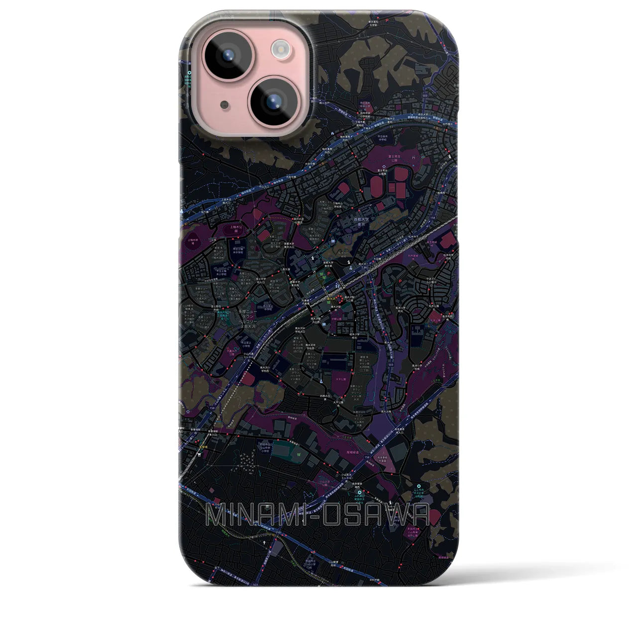 【南大沢(東京都)】地図柄iPhoneケース(バックカバータイプ)