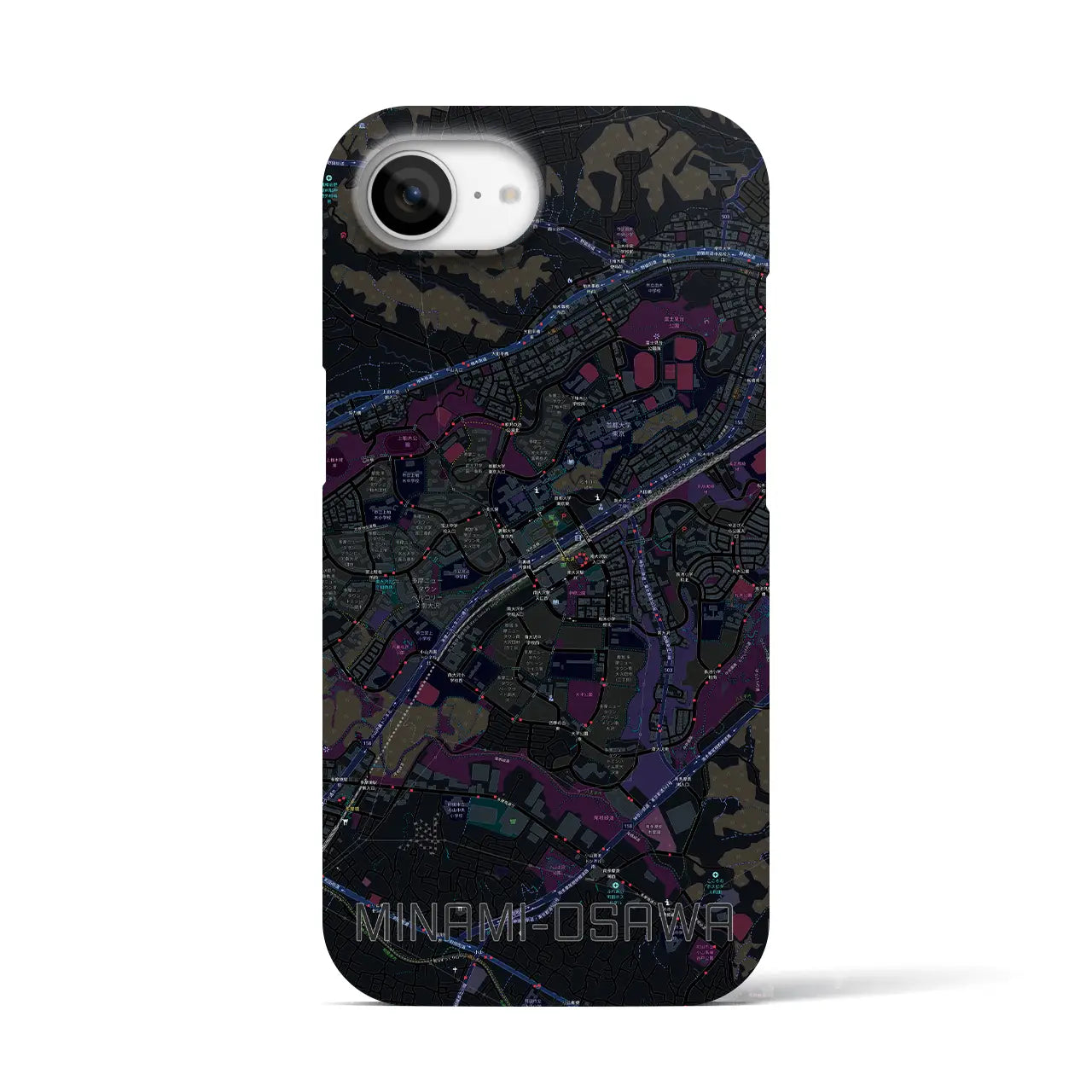 【南大沢(東京都)】地図柄iPhoneケース(バックカバータイプ)