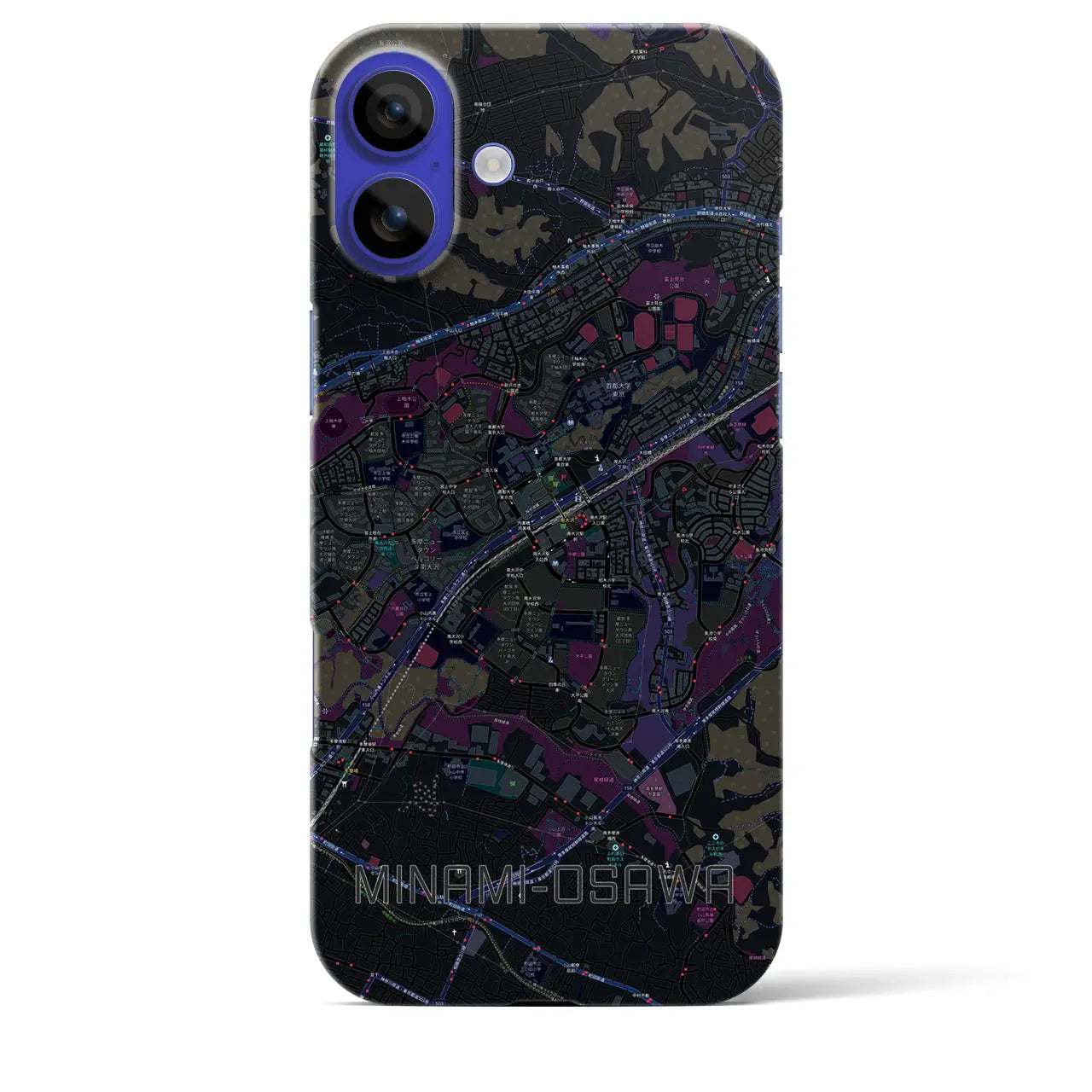 【南大沢(東京都)】地図柄iPhoneケース(バックカバータイプ)