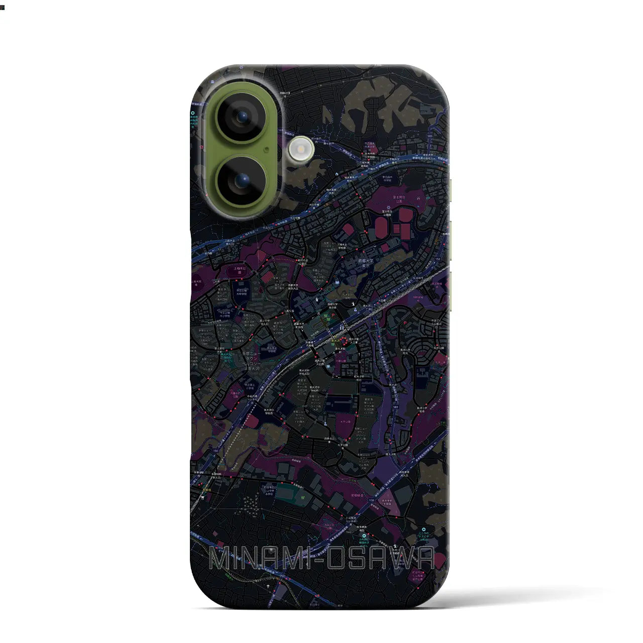 【南大沢(東京都)】地図柄iPhoneケース(バックカバータイプ)