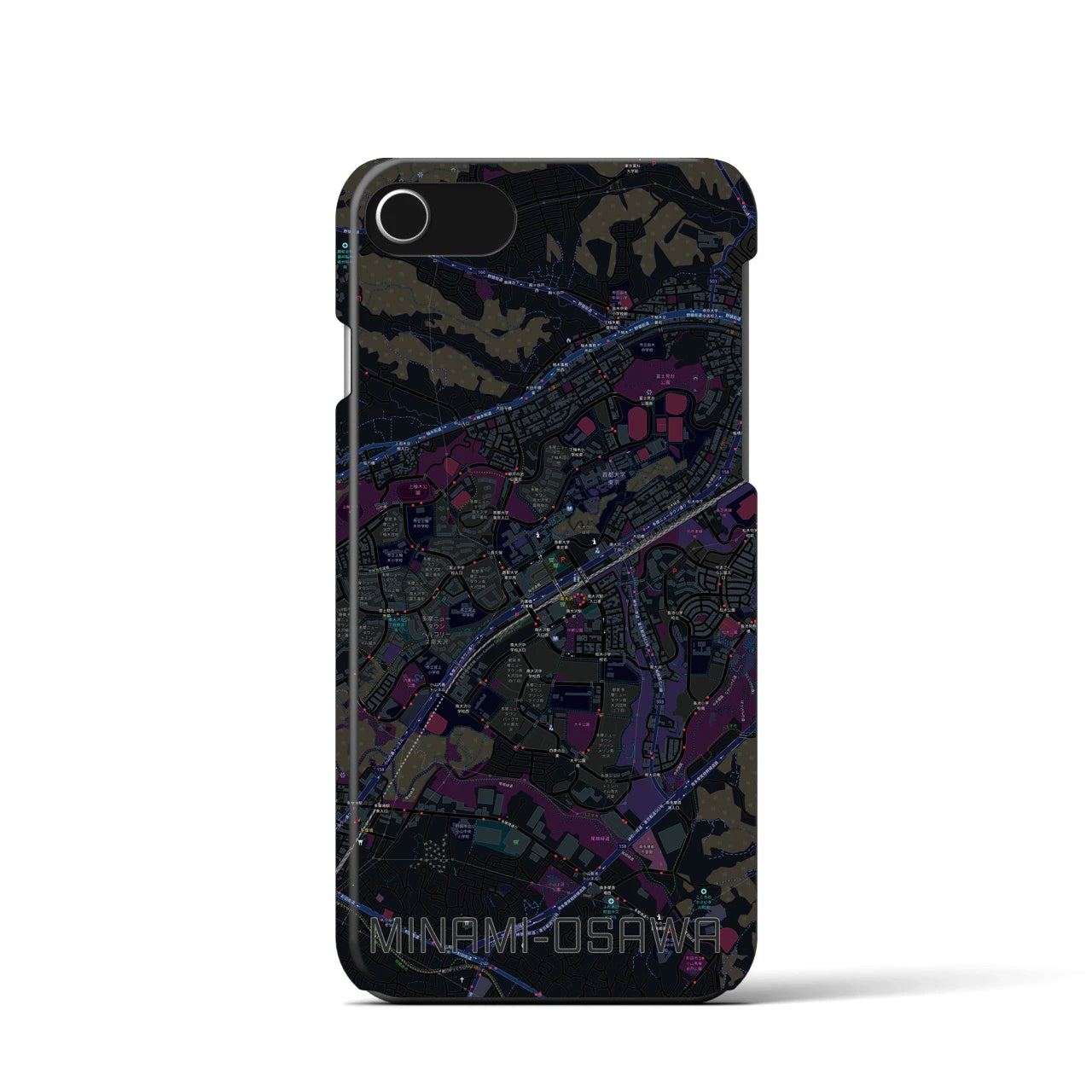 【南大沢(東京都)】地図柄iPhoneケース(バックカバータイプ)