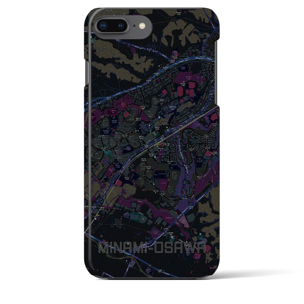 【南大沢(東京都)】地図柄iPhoneケース(バックカバータイプ)