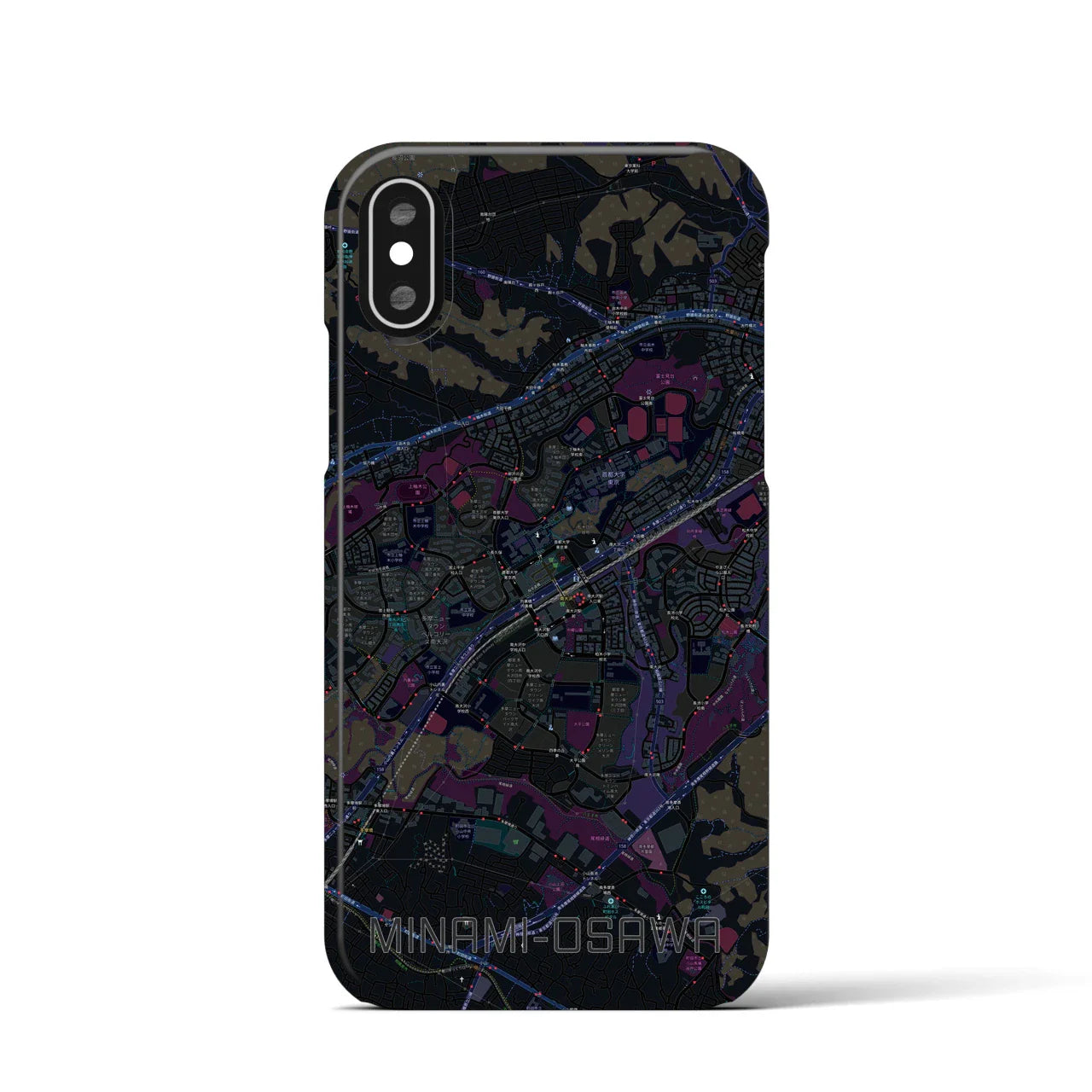 【南大沢(東京都)】地図柄iPhoneケース(バックカバータイプ)