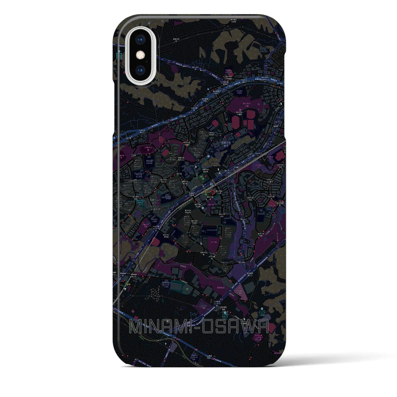 【南大沢(東京都)】地図柄iPhoneケース(バックカバータイプ)