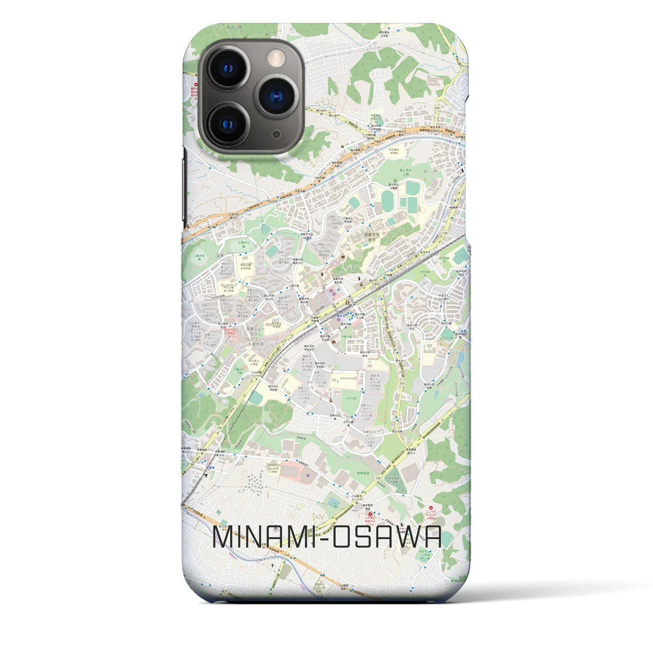 【南大沢(東京都)】地図柄iPhoneケース(バックカバータイプ)