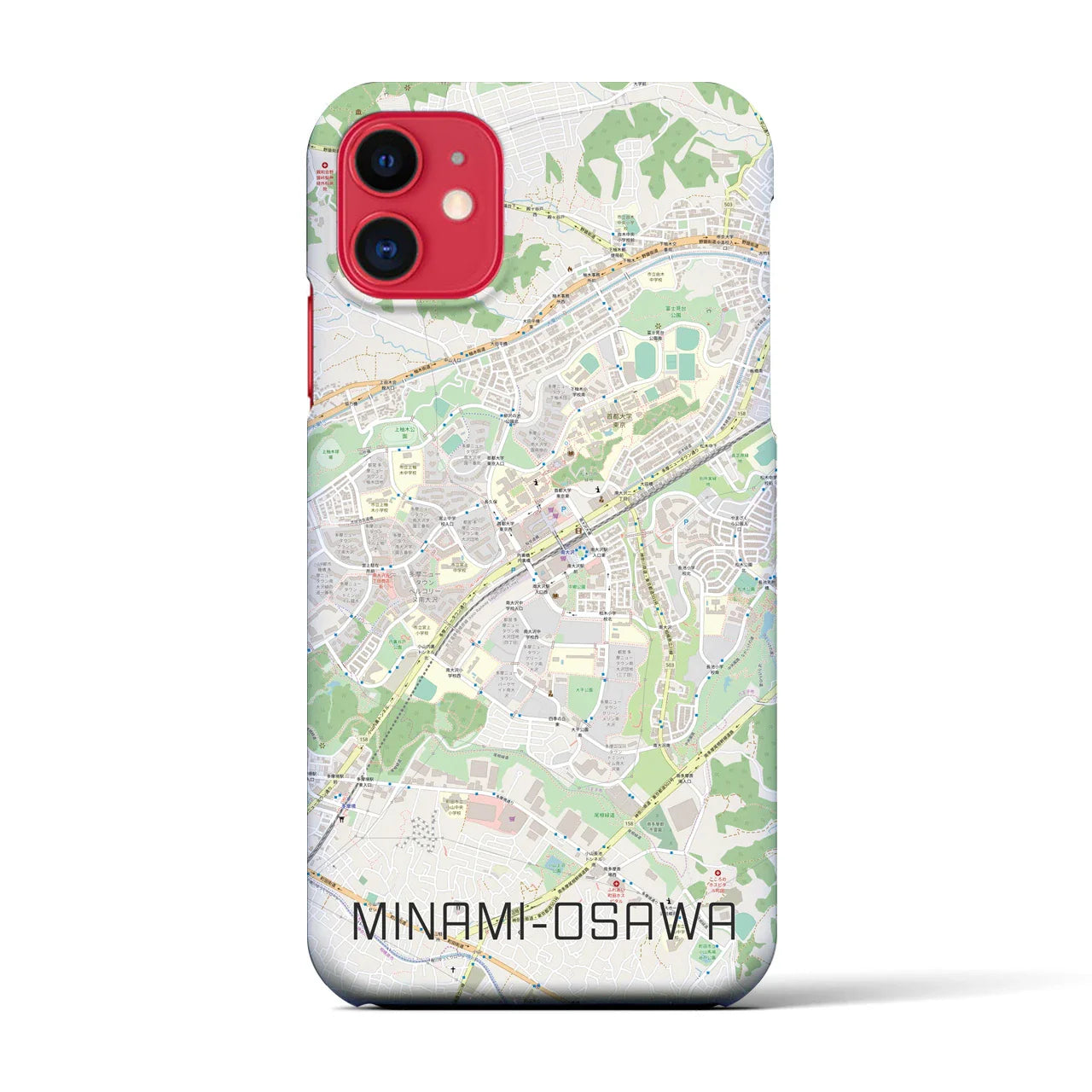 【南大沢(東京都)】地図柄iPhoneケース(バックカバータイプ)