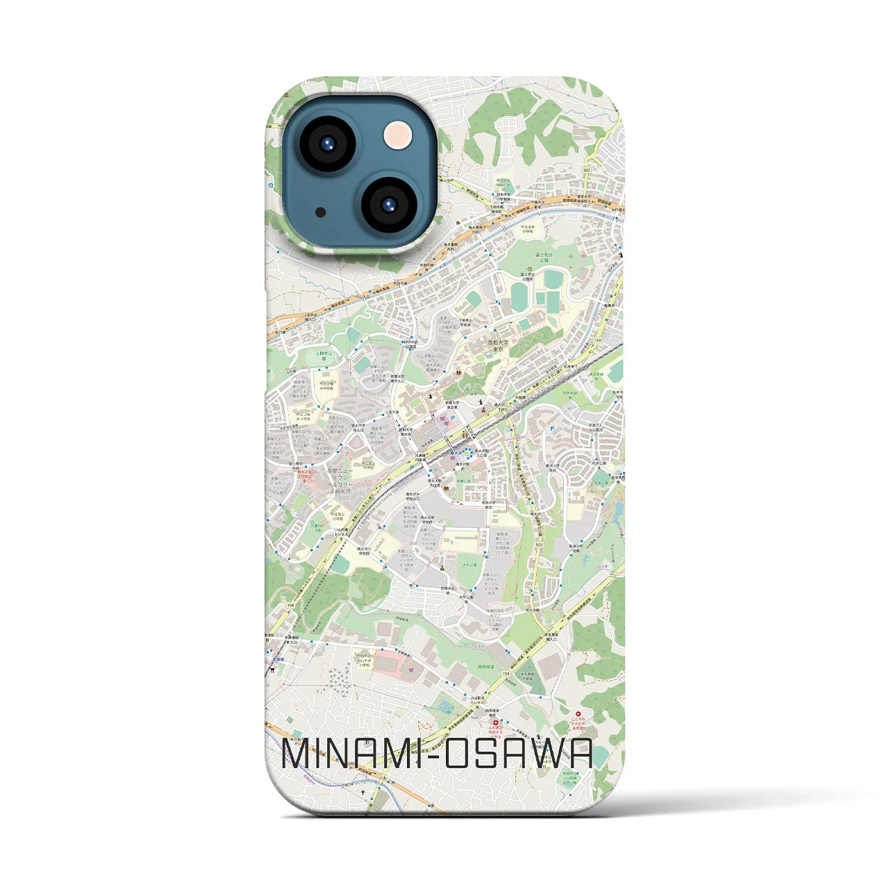 【南大沢(東京都)】地図柄iPhoneケース(バックカバータイプ)