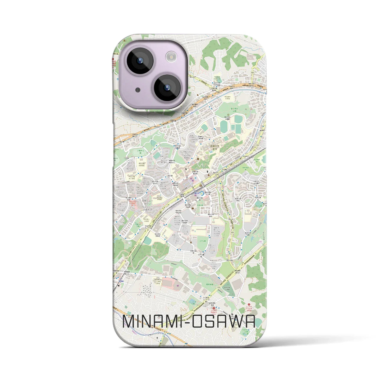 【南大沢(東京都)】地図柄iPhoneケース(バックカバータイプ)
