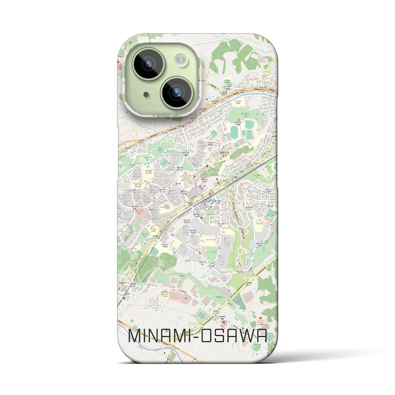【南大沢(東京都)】地図柄iPhoneケース(バックカバータイプ)