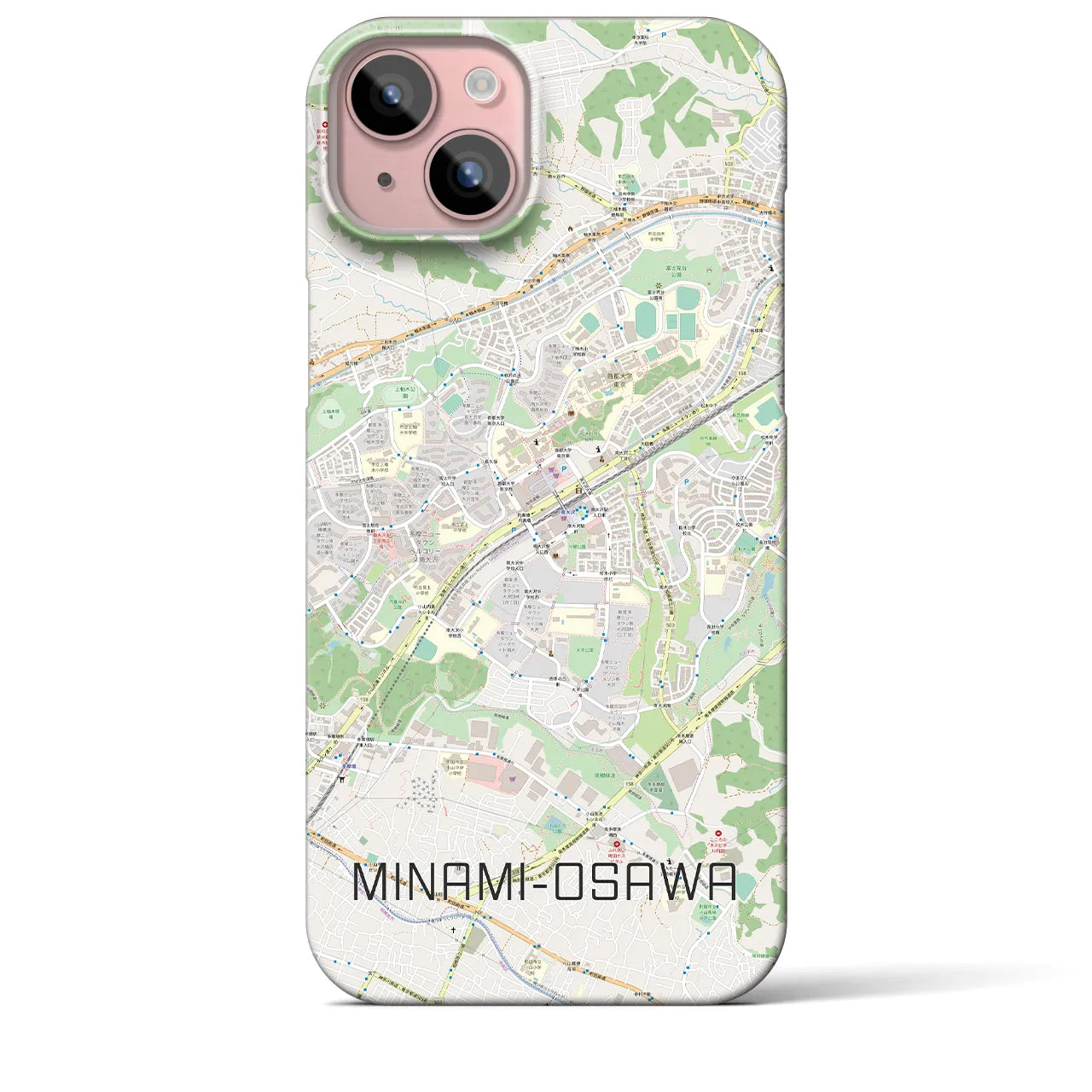 【南大沢(東京都)】地図柄iPhoneケース(バックカバータイプ)