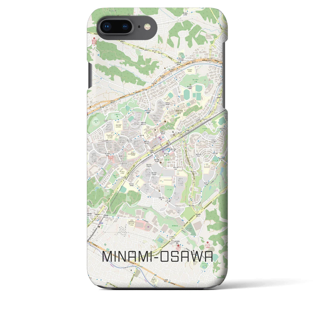 【南大沢(東京都)】地図柄iPhoneケース(バックカバータイプ)