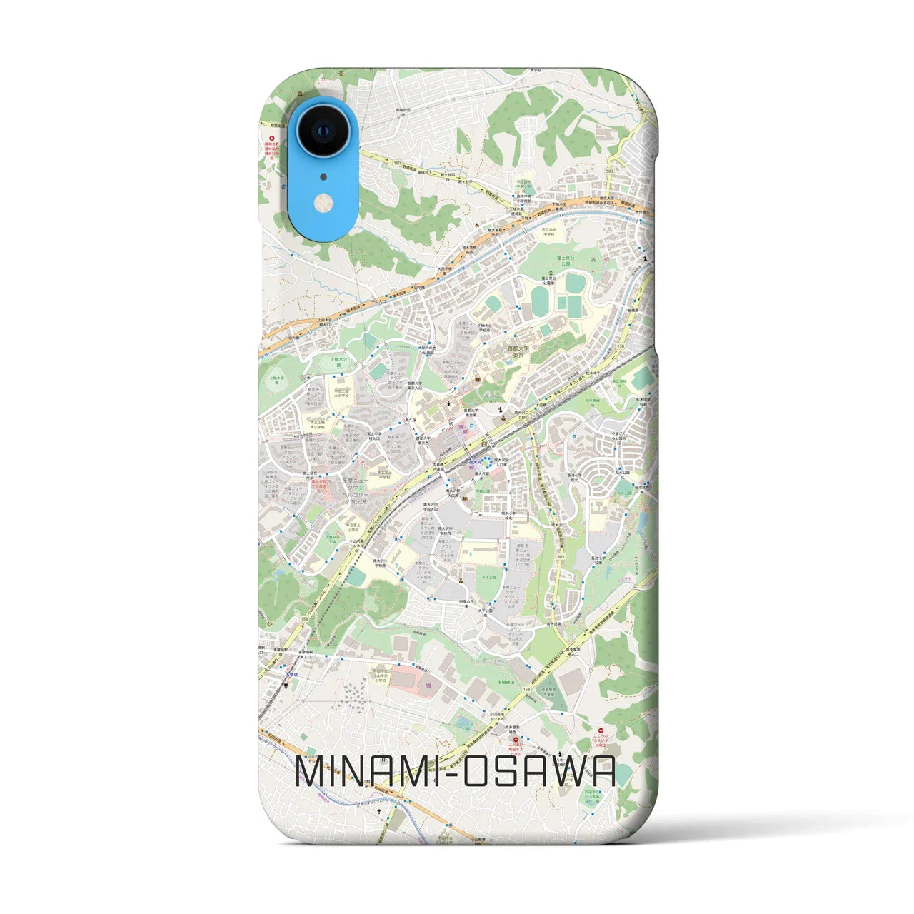 【南大沢(東京都)】地図柄iPhoneケース(バックカバータイプ)