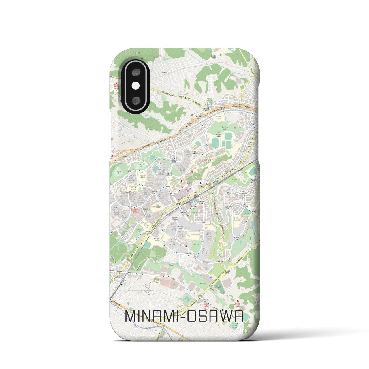 【南大沢(東京都)】地図柄iPhoneケース(バックカバータイプ)