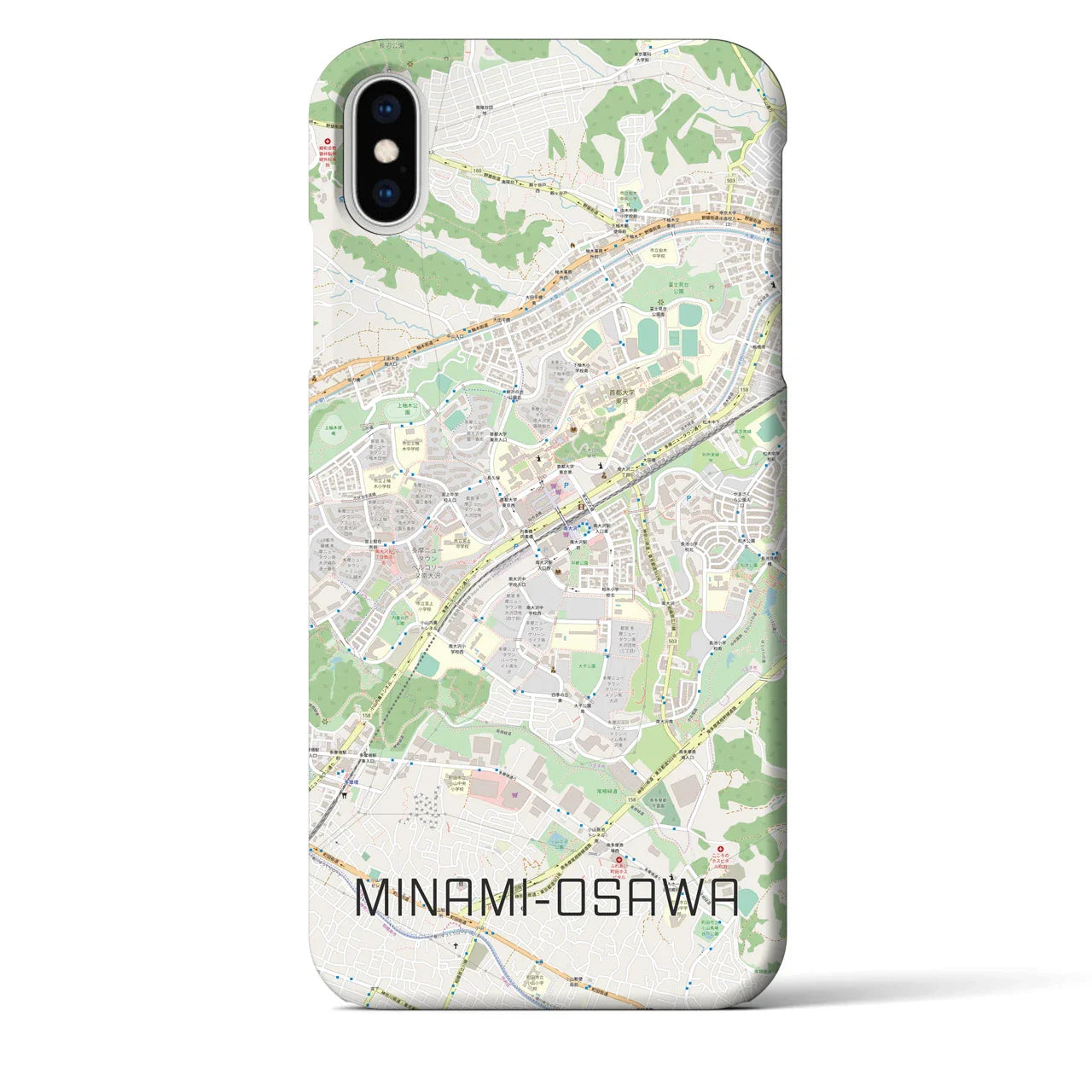 【南大沢(東京都)】地図柄iPhoneケース(バックカバータイプ)