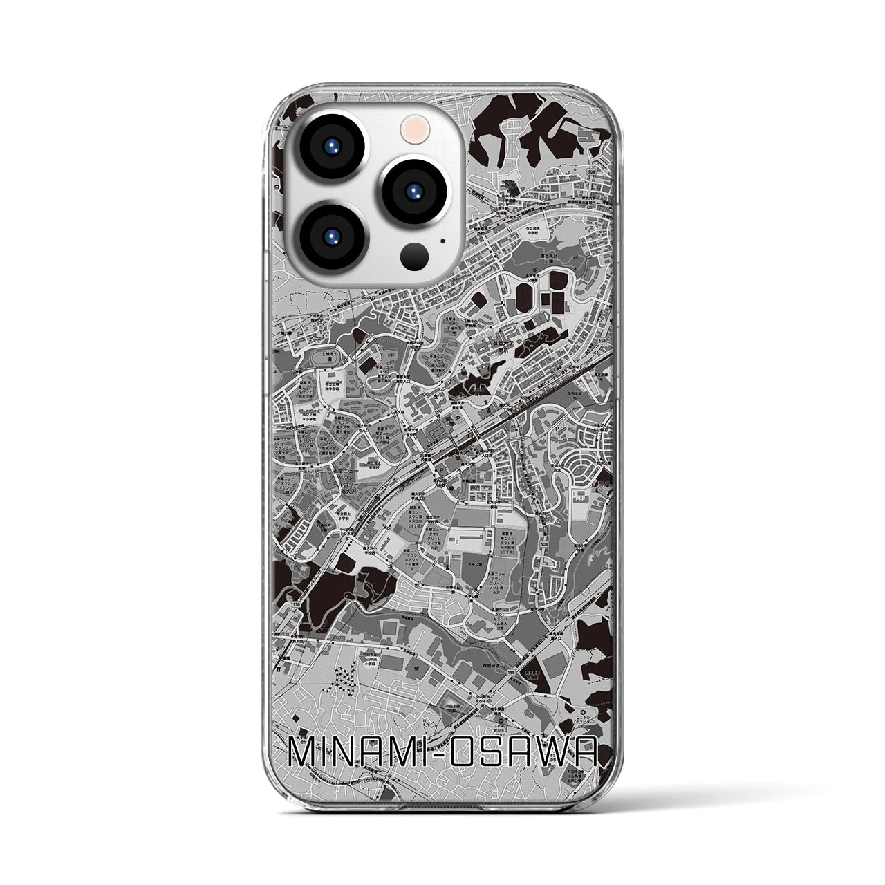 【南大沢(東京都)】地図柄iPhoneケース(クリアタイプ)