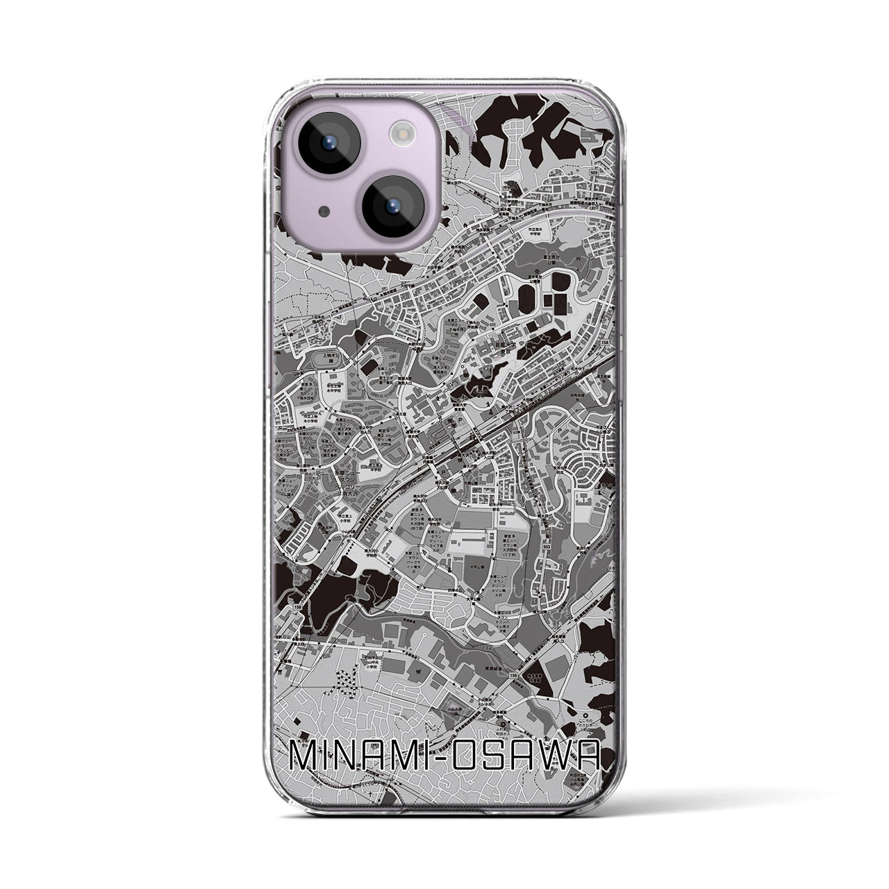 【南大沢(東京都)】地図柄iPhoneケース(クリアタイプ)