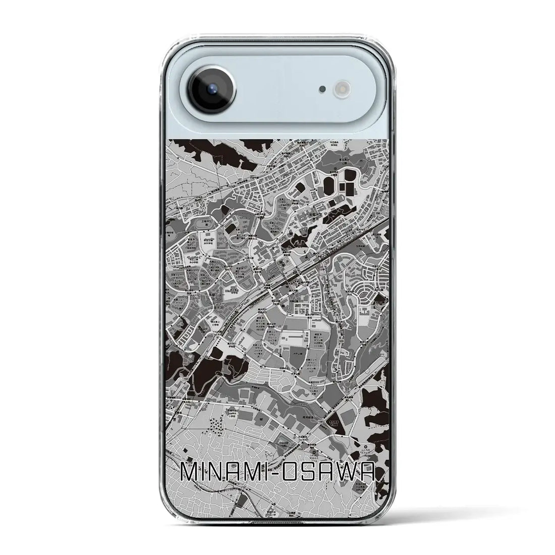 【南大沢(東京都)】地図柄iPhoneケース(クリアタイプ)モノトーン・iPhone 17 Pro Max 用