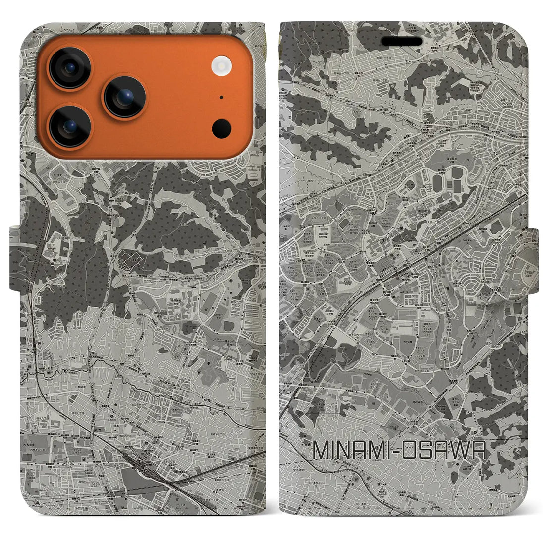 【南大沢(東京都)】地図柄iPhoneケース(手帳タイプ)