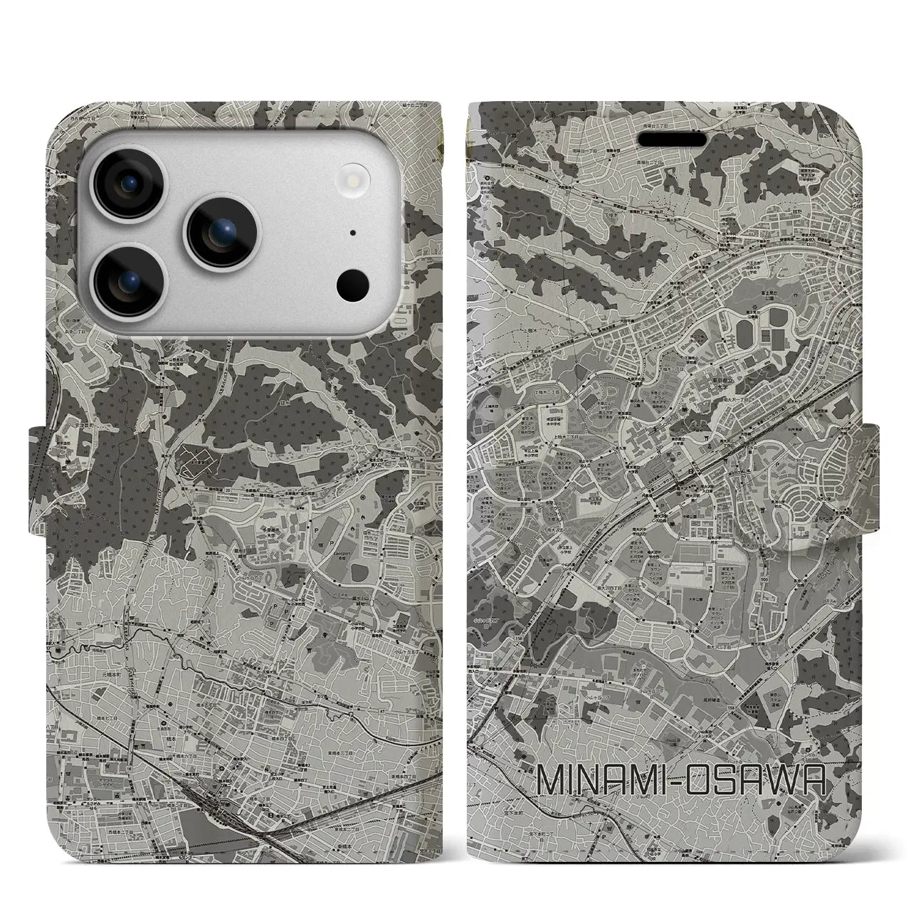 【南大沢(東京都)】地図柄iPhoneケース(手帳タイプ)
