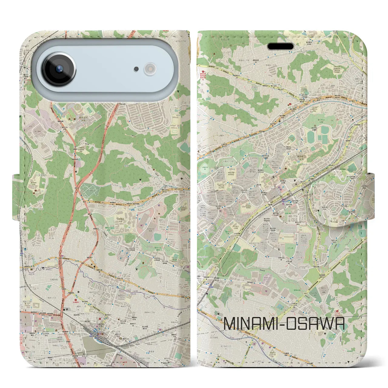 【南大沢(東京都)】地図柄iPhoneケース(手帳タイプ)