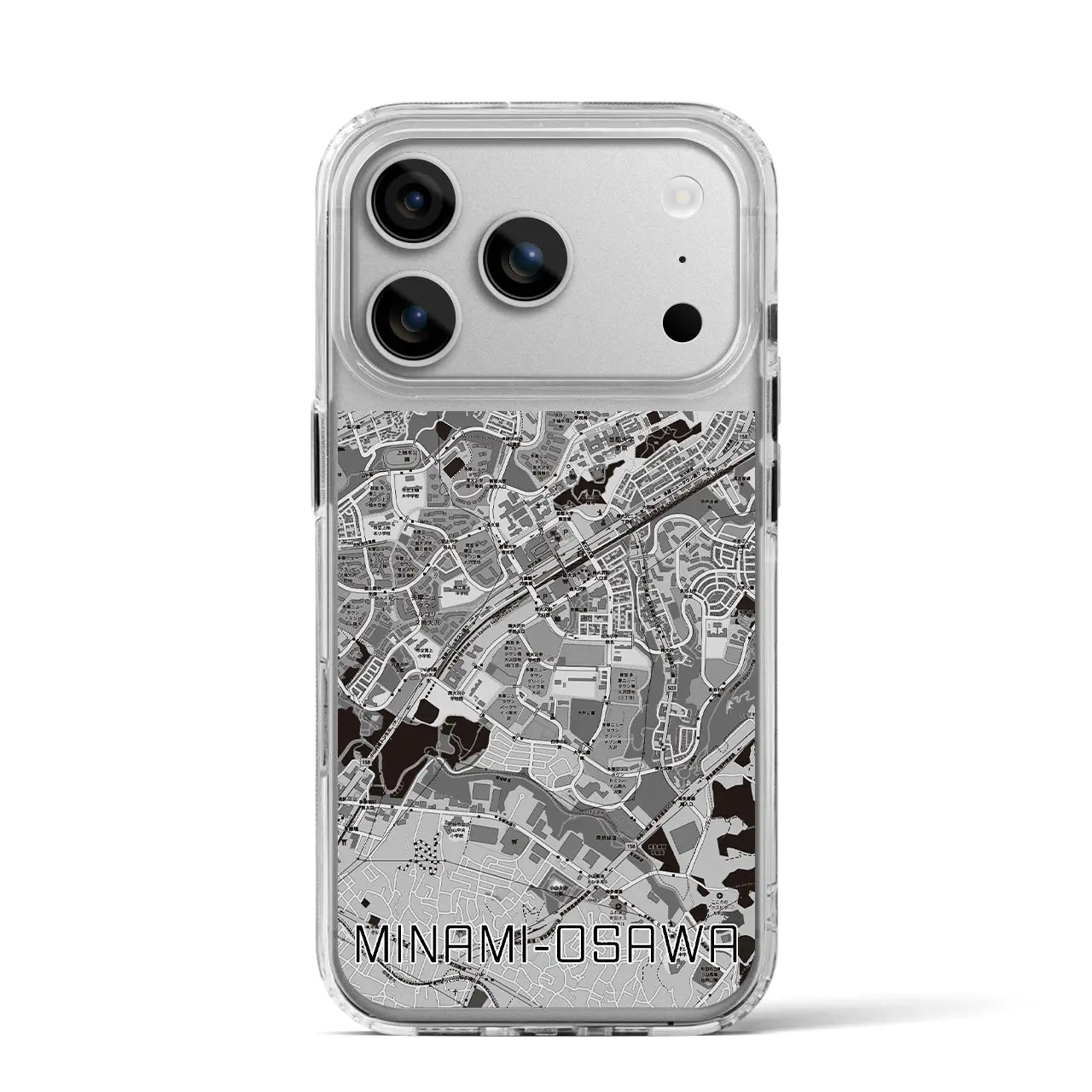 【南大沢(東京都)】地図柄iPhoneケース(MagSafeタイプ)モノトーン・iPhone 17 Pro 用