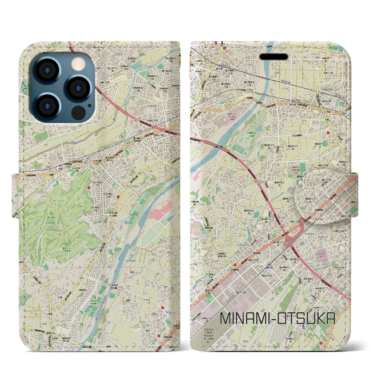 【南大塚(埼玉県)】地図柄iPhoneケース(手帳タイプ)