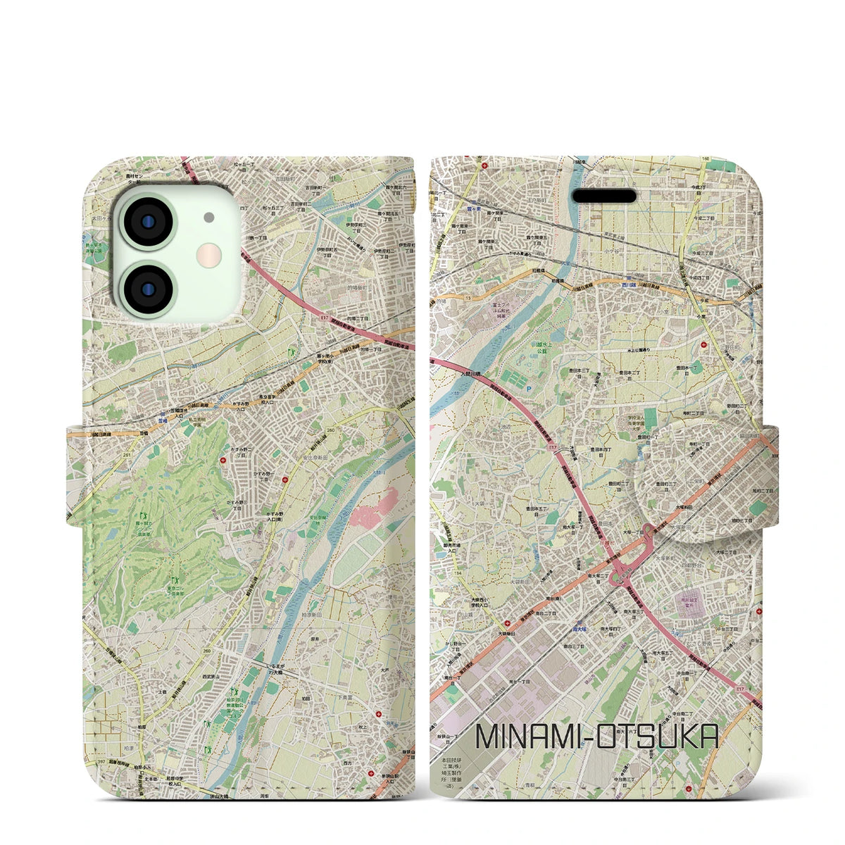 【南大塚(埼玉県)】地図柄iPhoneケース(手帳タイプ)