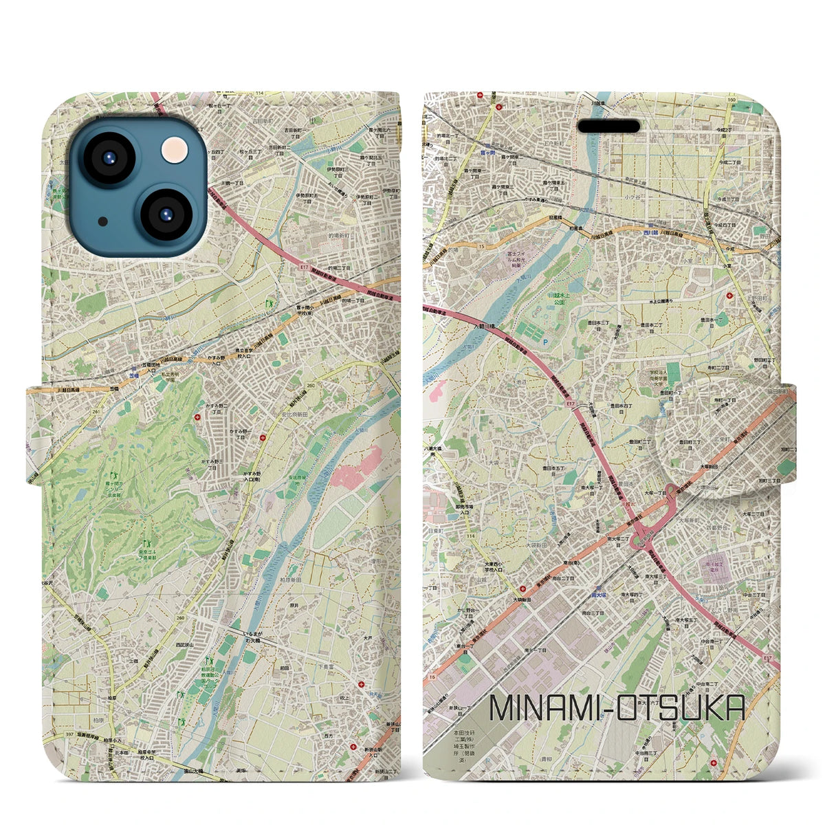 【南大塚(埼玉県)】地図柄iPhoneケース(手帳タイプ)