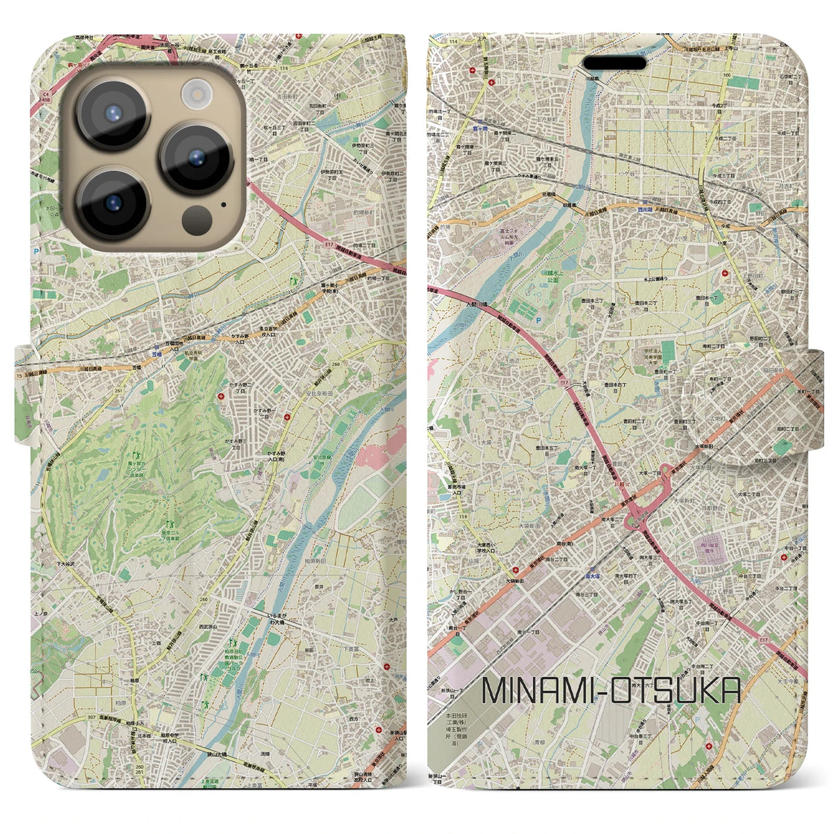 【南大塚(埼玉県)】地図柄iPhoneケース(手帳タイプ)