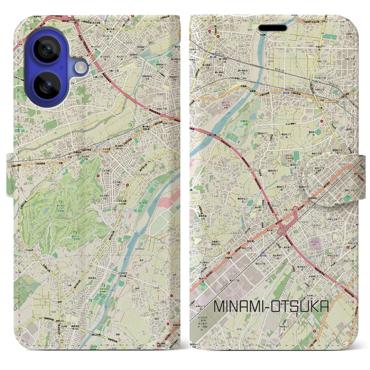 【南大塚(埼玉県)】地図柄iPhoneケース(手帳タイプ)