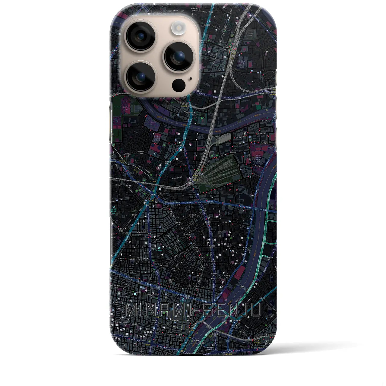 【南千住(東京都)】地図柄iPhoneケース(バックカバータイプ)
