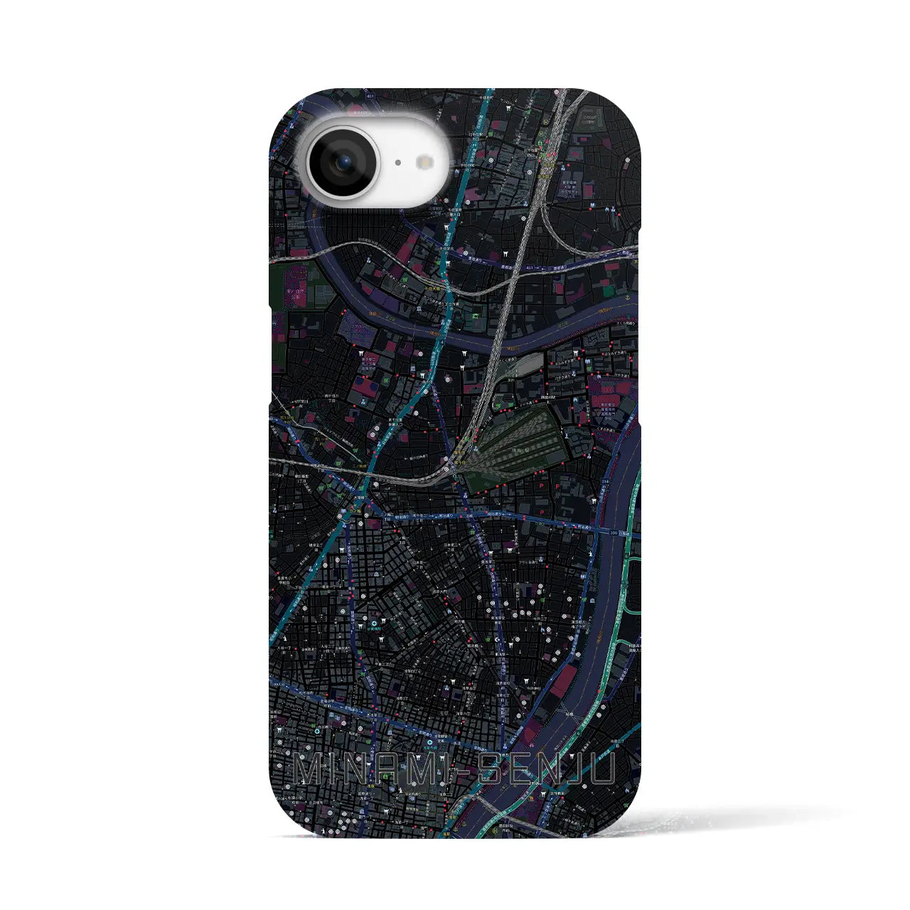 【南千住(東京都)】地図柄iPhoneケース(バックカバータイプ)