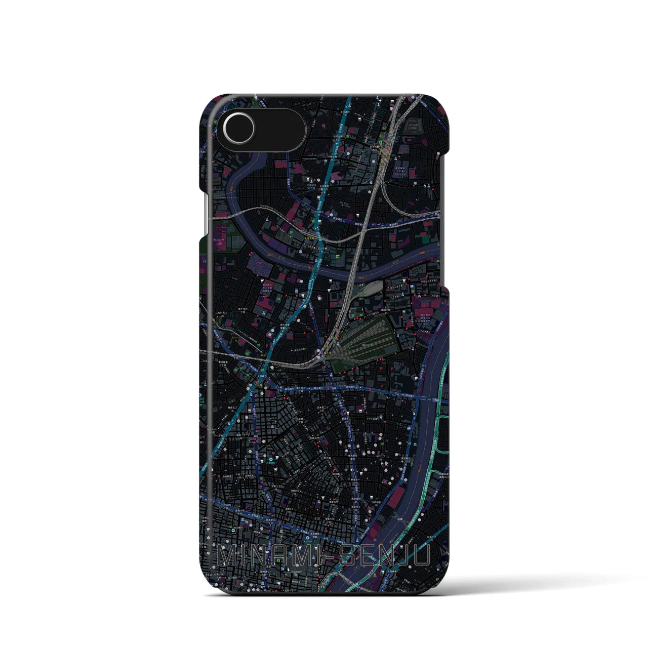 【南千住(東京都)】地図柄iPhoneケース(バックカバータイプ)