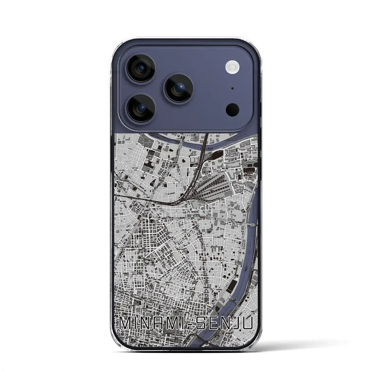 【南千住(東京都)】地図柄iPhoneケース(クリアタイプ)モノトーン・iPhone 17 Pro Max 用