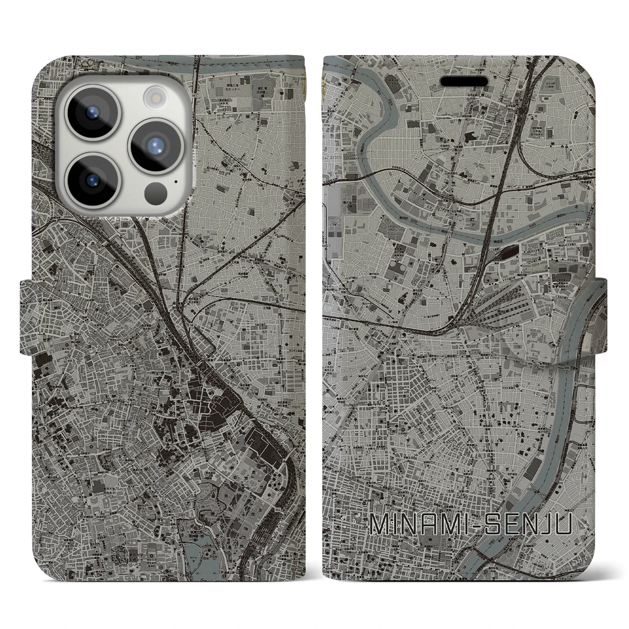 【南千住(東京都)】地図柄iPhoneケース(手帳タイプ)