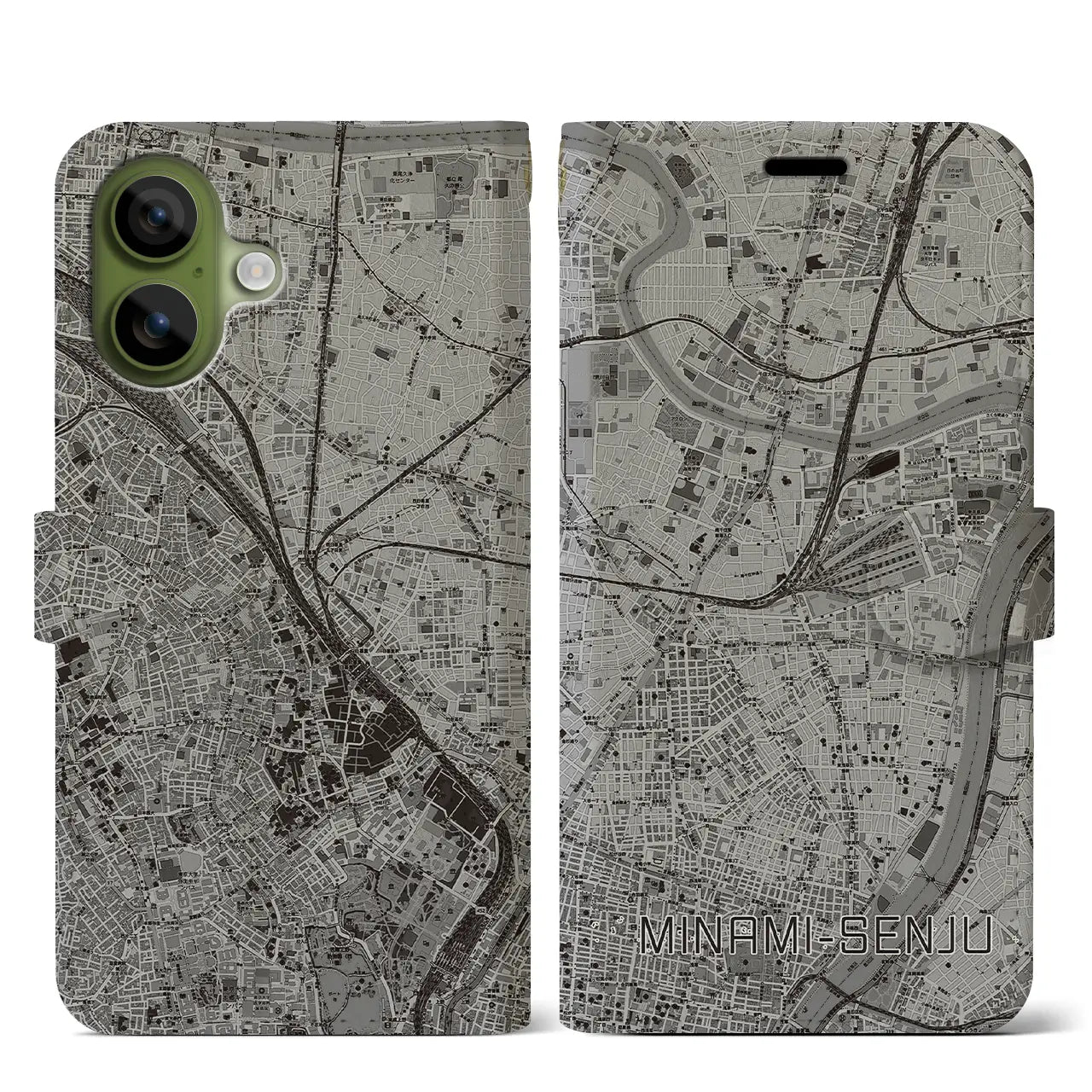 【南千住(東京都)】地図柄iPhoneケース(手帳タイプ)