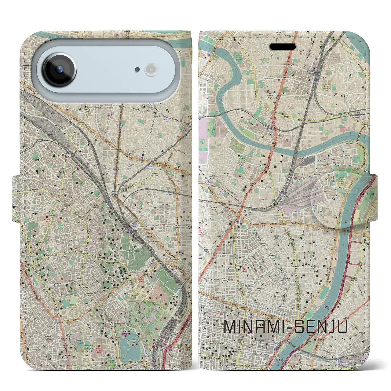 【南千住(東京都)】地図柄iPhoneケース(手帳タイプ)