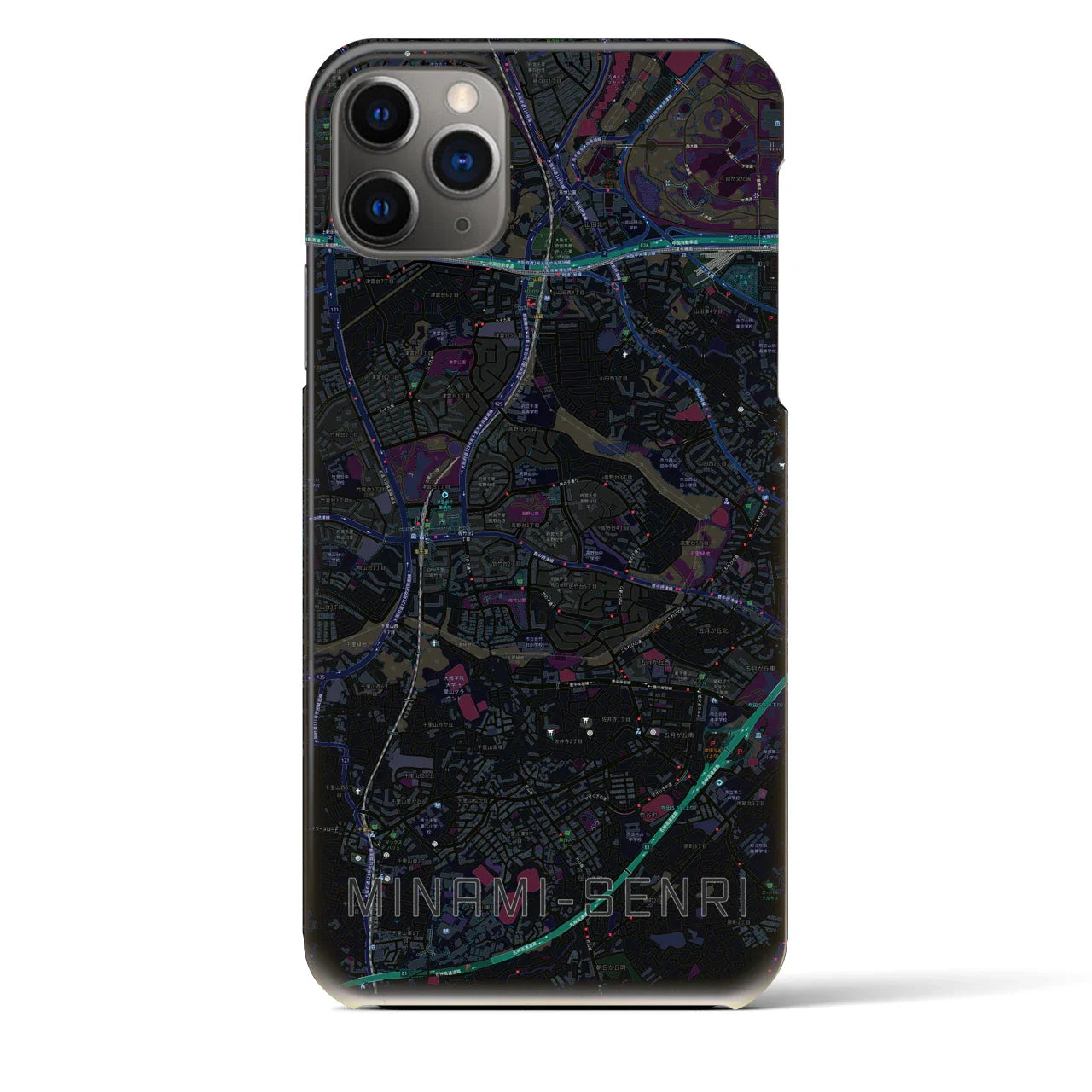 【南千里(大阪府)】地図柄iPhoneケース(バックカバータイプ)