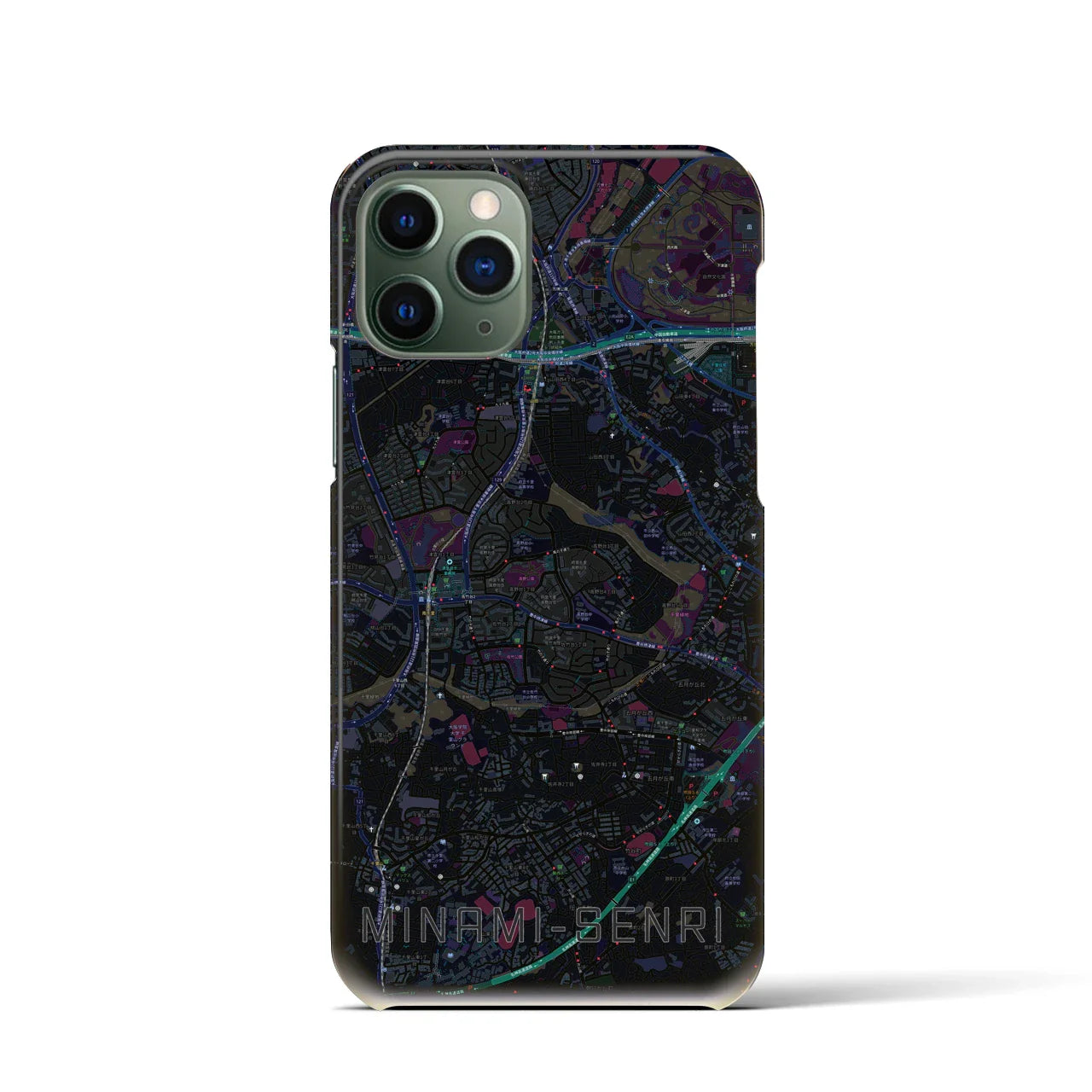 【南千里(大阪府)】地図柄iPhoneケース(バックカバータイプ)