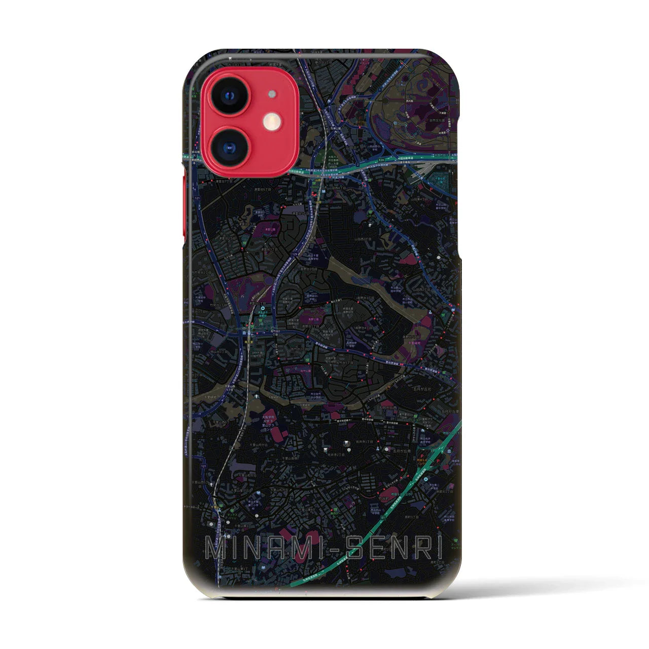 【南千里(大阪府)】地図柄iPhoneケース(バックカバータイプ)