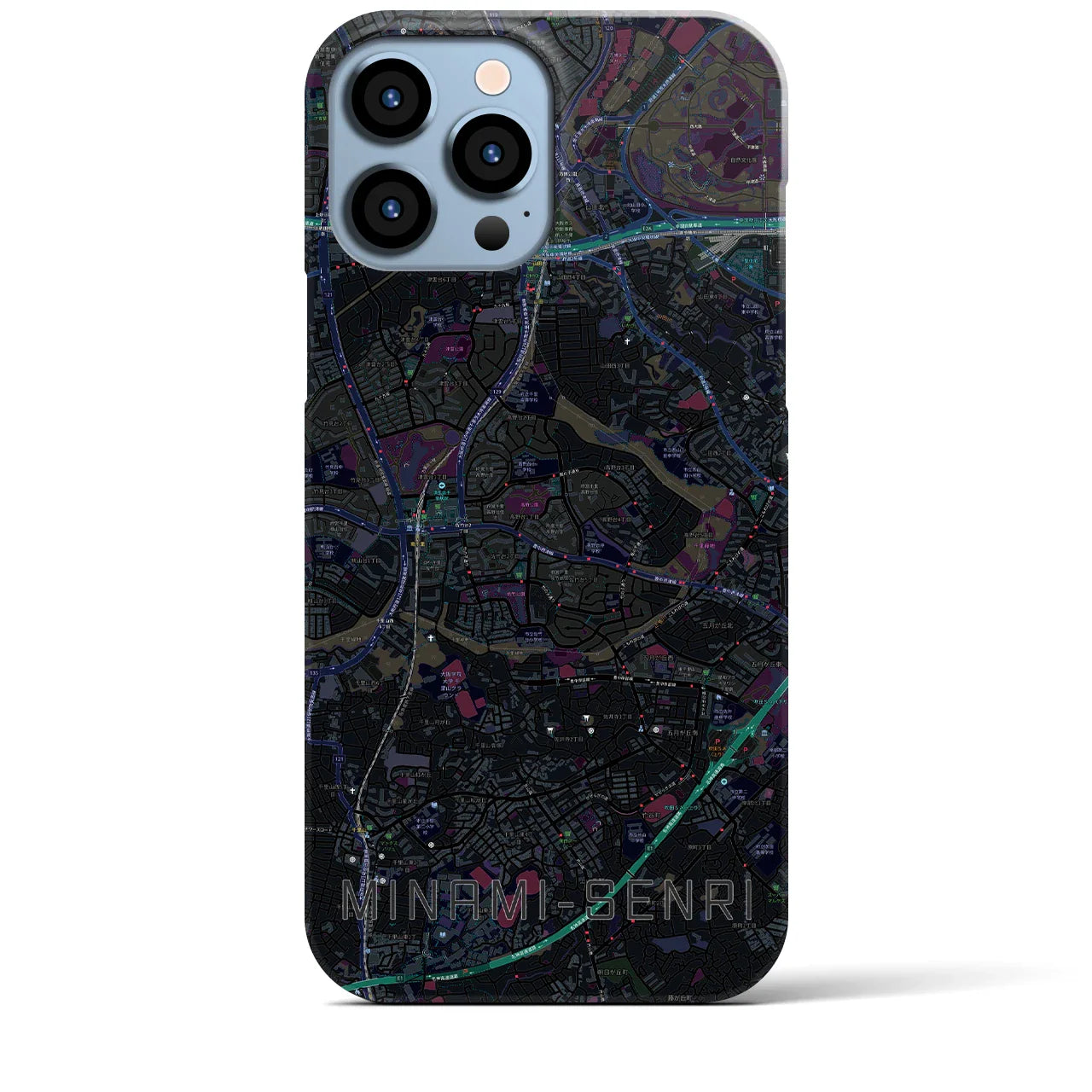 【南千里(大阪府)】地図柄iPhoneケース(バックカバータイプ)