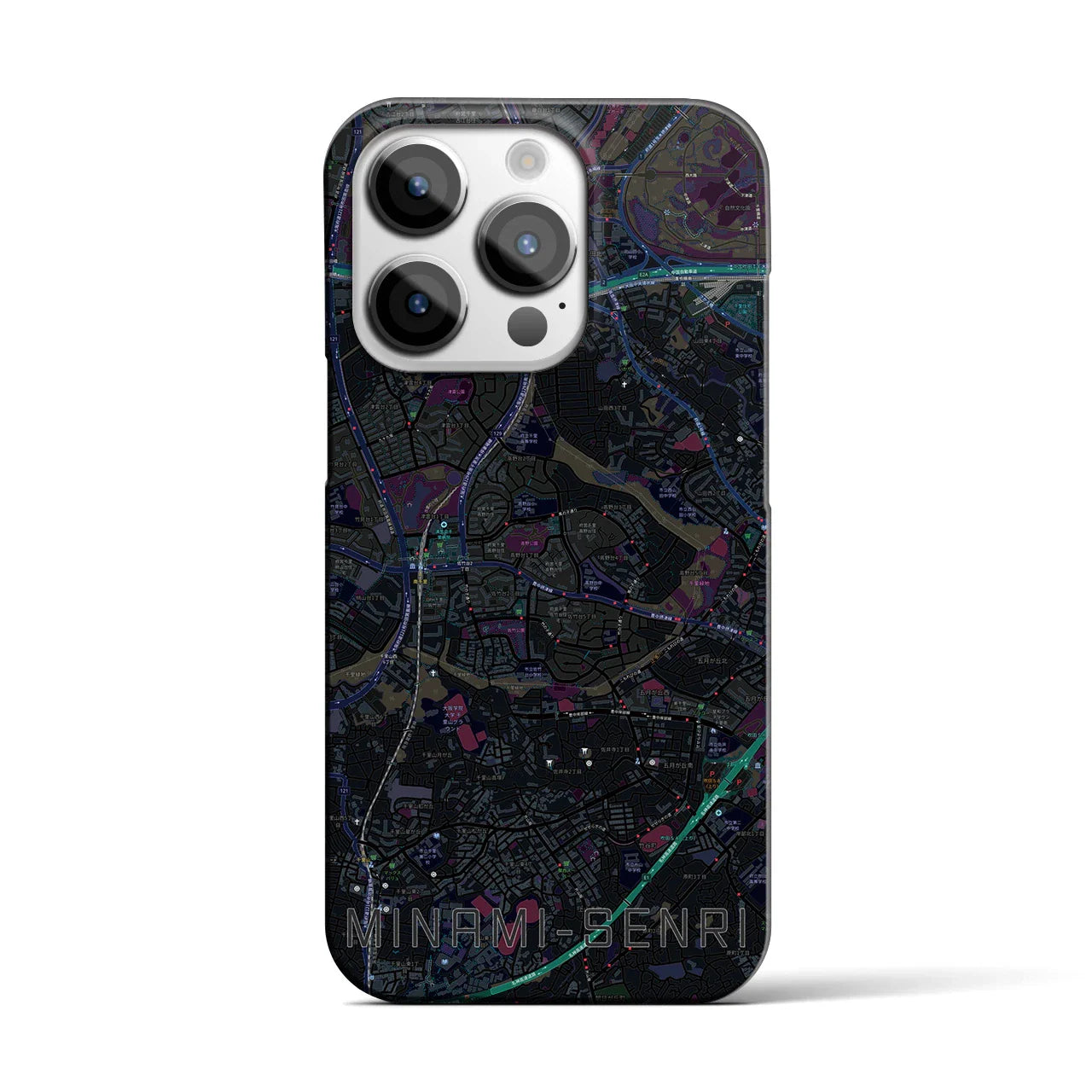 【南千里(大阪府)】地図柄iPhoneケース(バックカバータイプ)