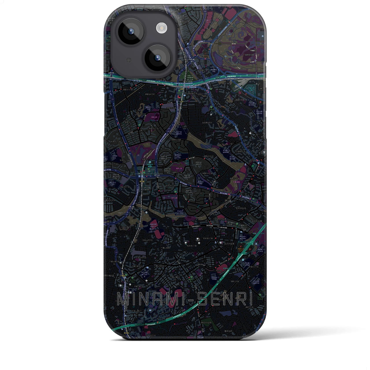 【南千里(大阪府)】地図柄iPhoneケース(バックカバータイプ)