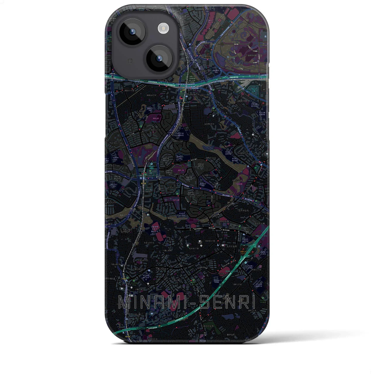 【南千里(大阪府)】地図柄iPhoneケース(バックカバータイプ)