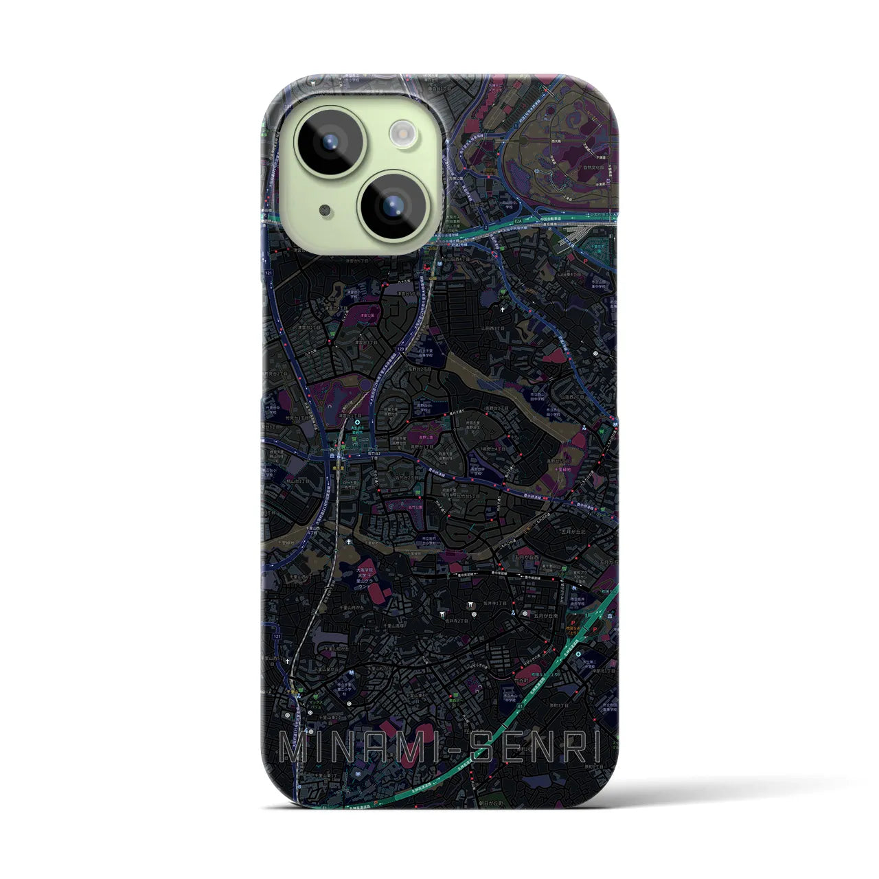 【南千里(大阪府)】地図柄iPhoneケース(バックカバータイプ)