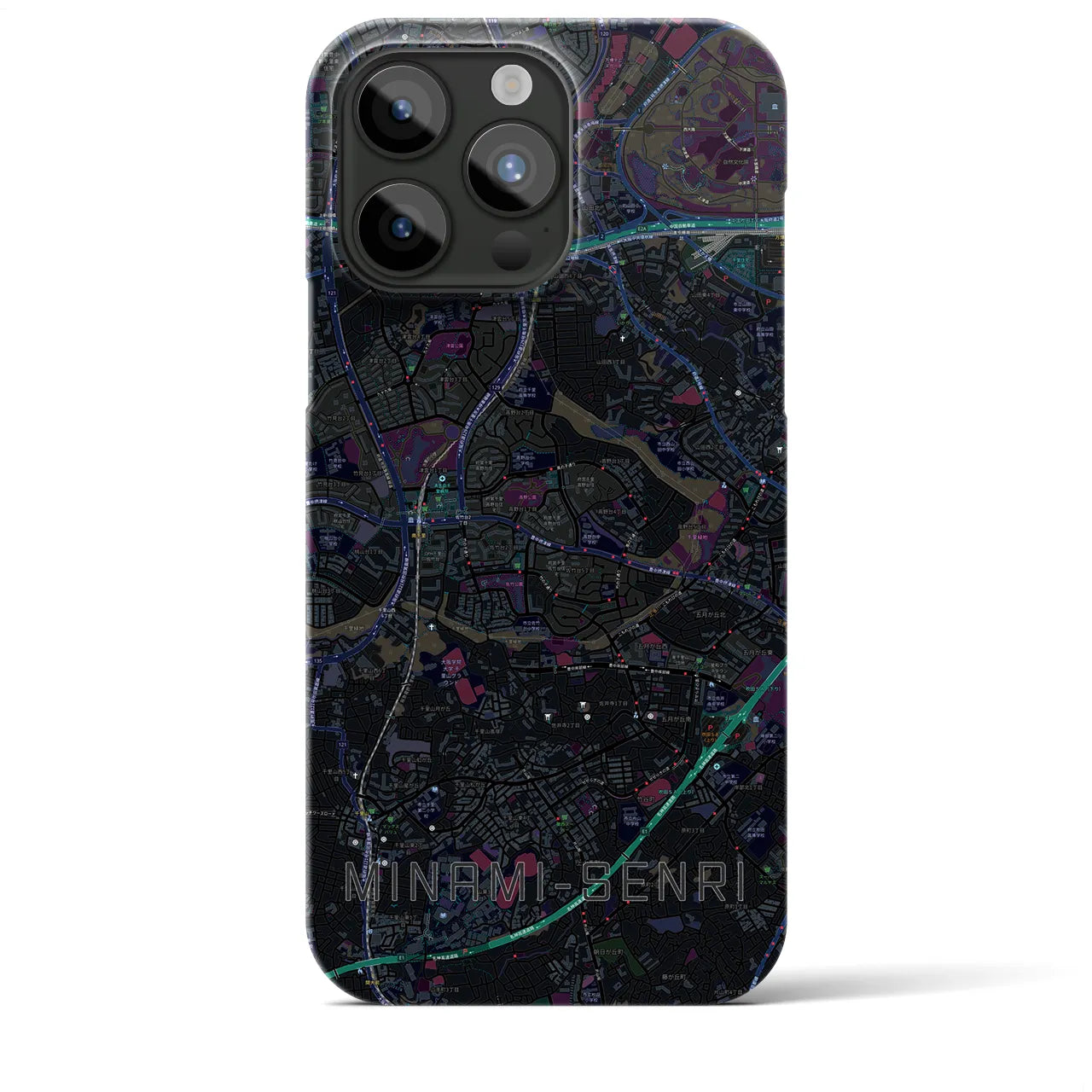 【南千里(大阪府)】地図柄iPhoneケース(バックカバータイプ)