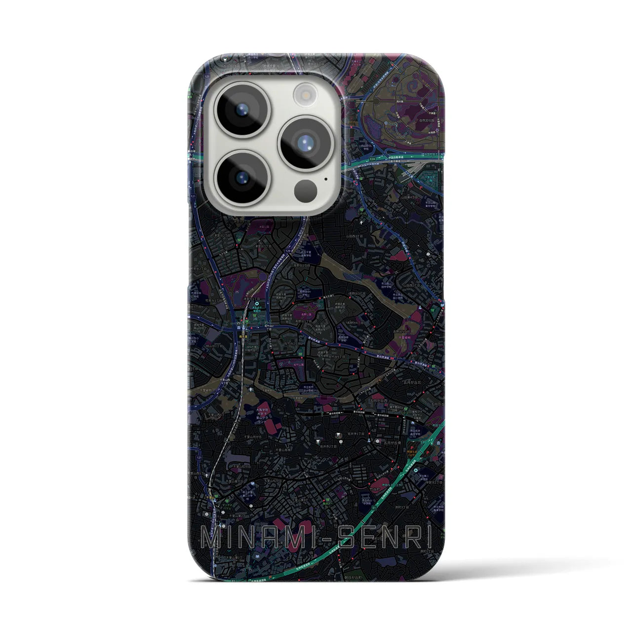 【南千里(大阪府)】地図柄iPhoneケース(バックカバータイプ)