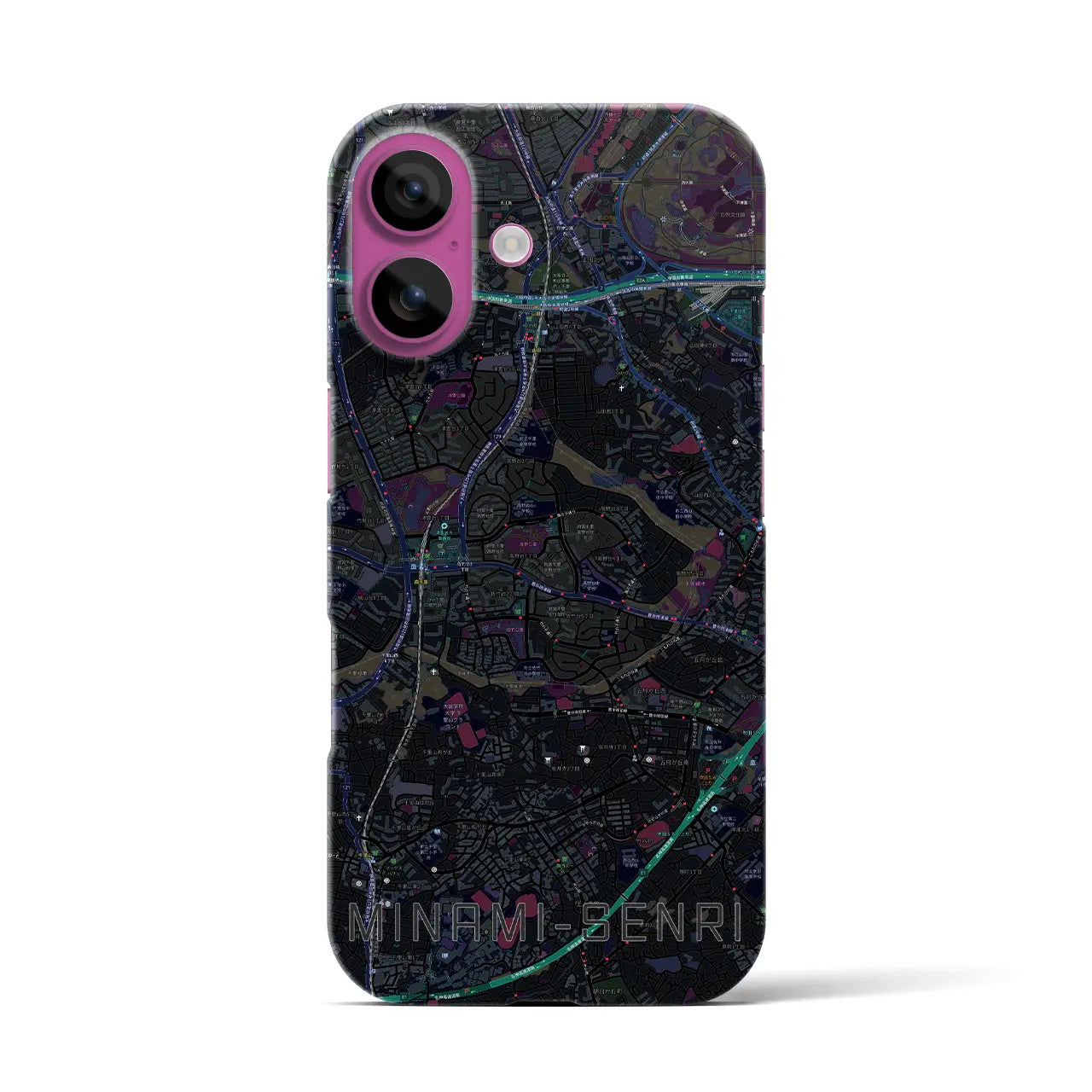 【南千里(大阪府)】地図柄iPhoneケース(バックカバータイプ)