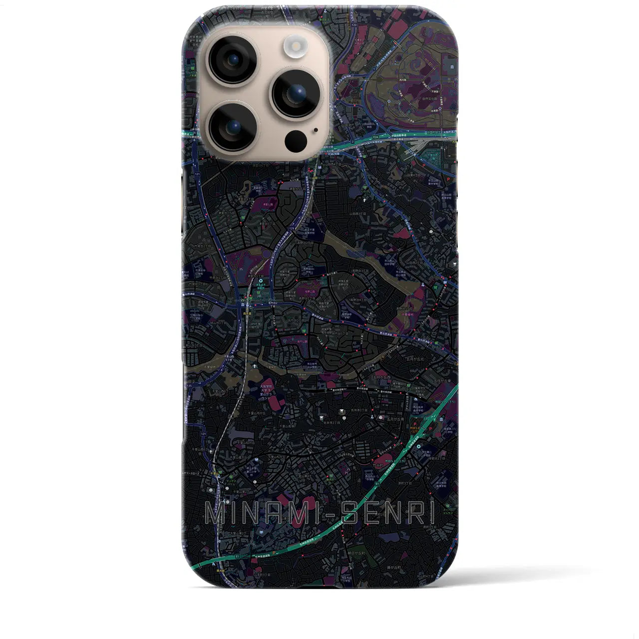 【南千里(大阪府)】地図柄iPhoneケース(バックカバータイプ)