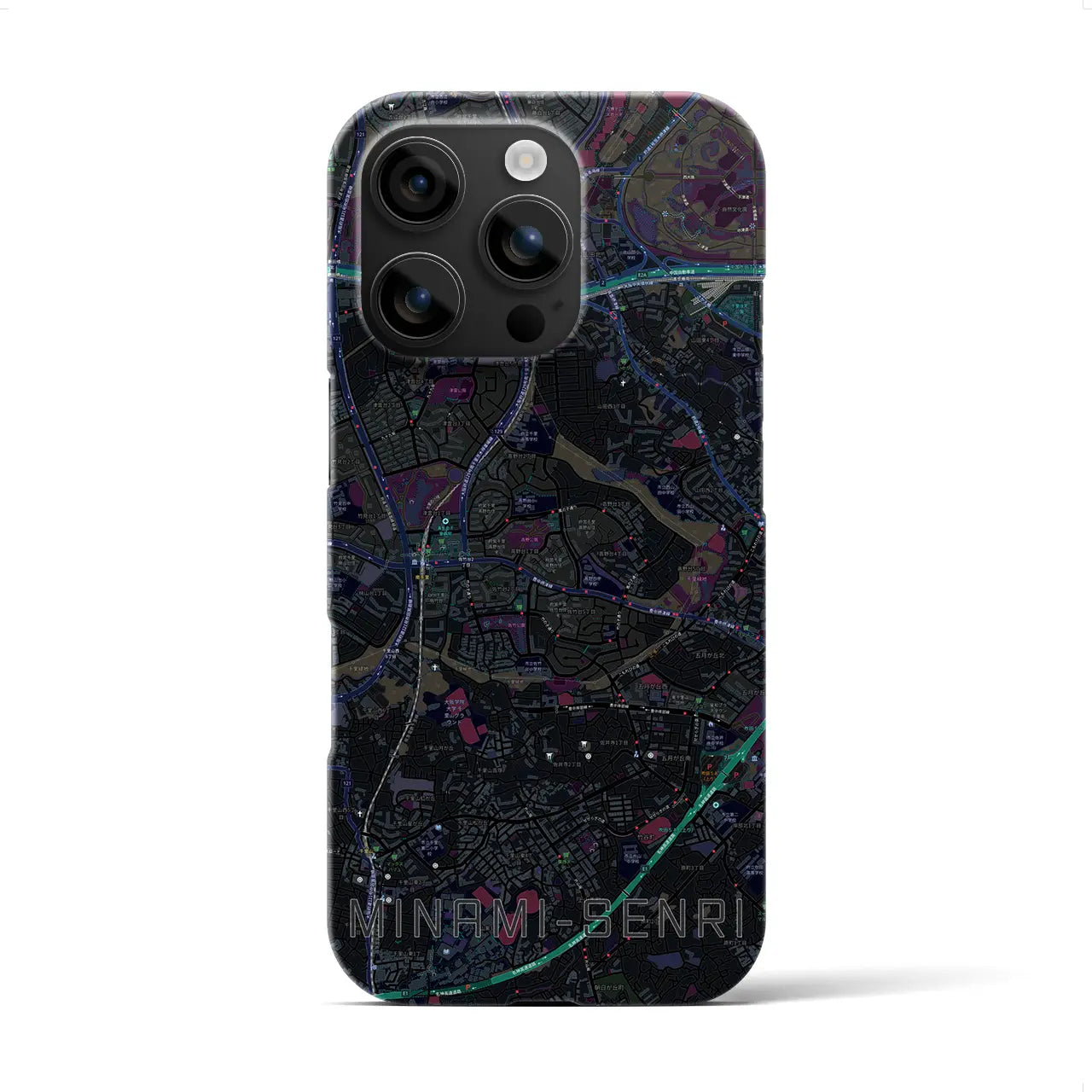 【南千里(大阪府)】地図柄iPhoneケース(バックカバータイプ)